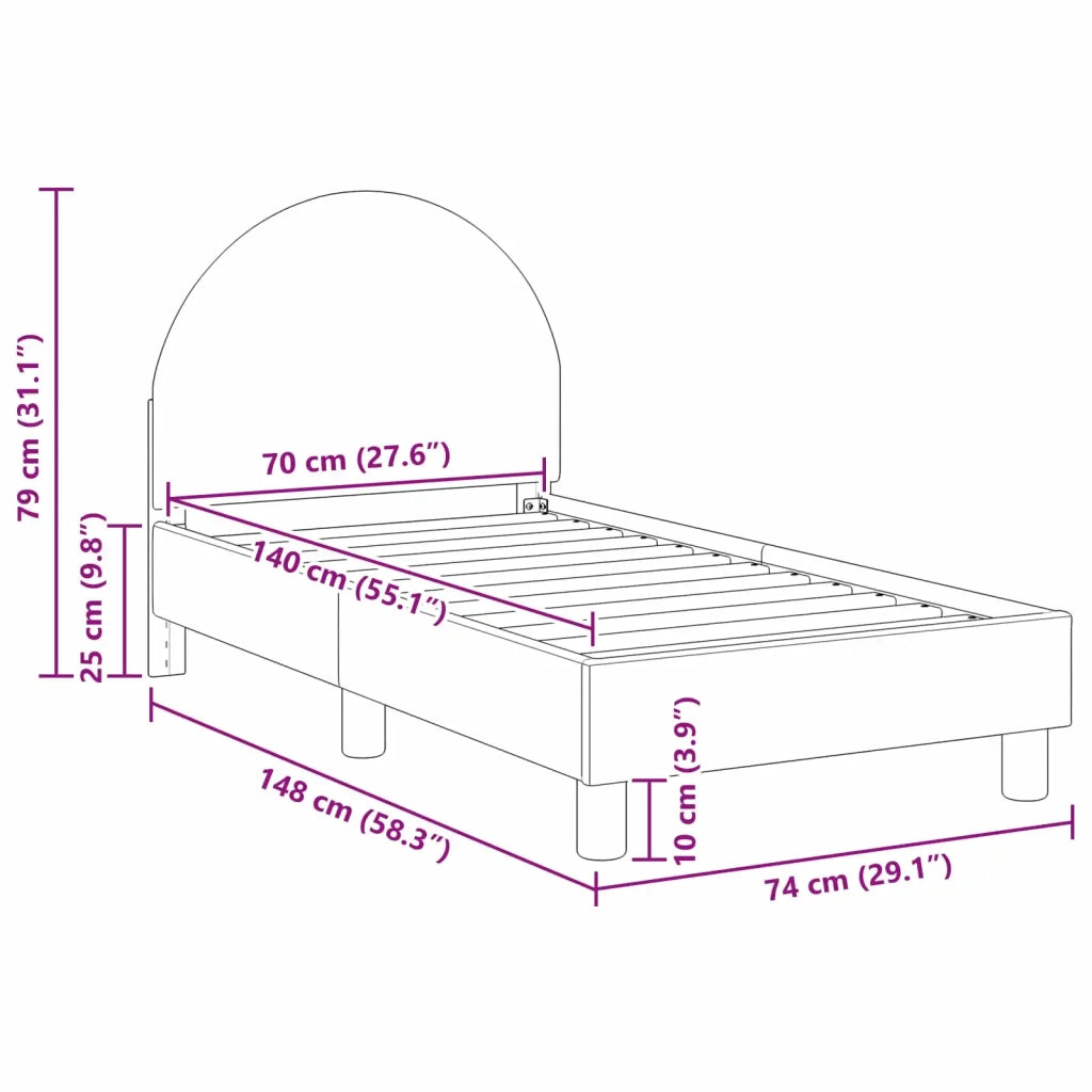 Struttura letto per bambini con testata Grigio chiaro 42011026
