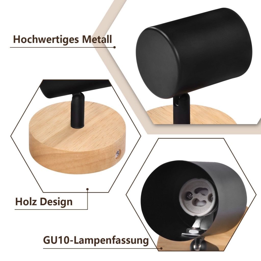 ZMH Faretto da soffitto 1 luce GU10 girevole 350° per corridoio