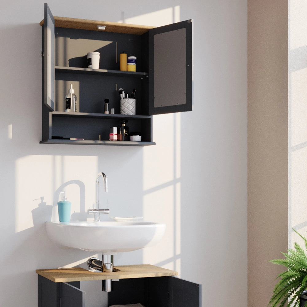 Vicco Set mobili bagno Grigio 2 parti