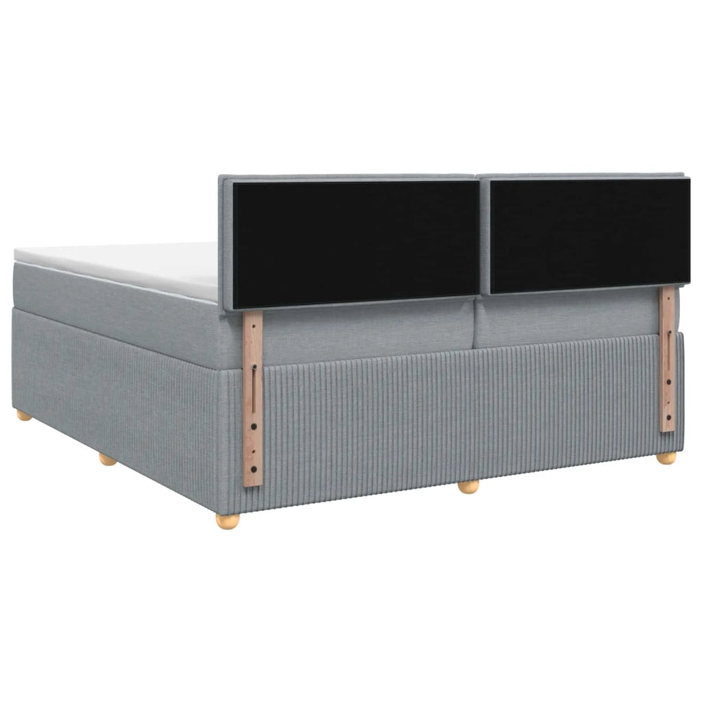 Letto box spring con materasso Grigio Chiaro 200 x 200 cm 3453002