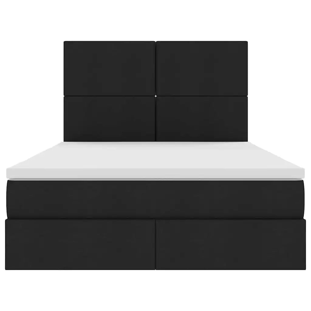 Letto con contenitore e materasso Nero 140 x 190 cm Poliestere