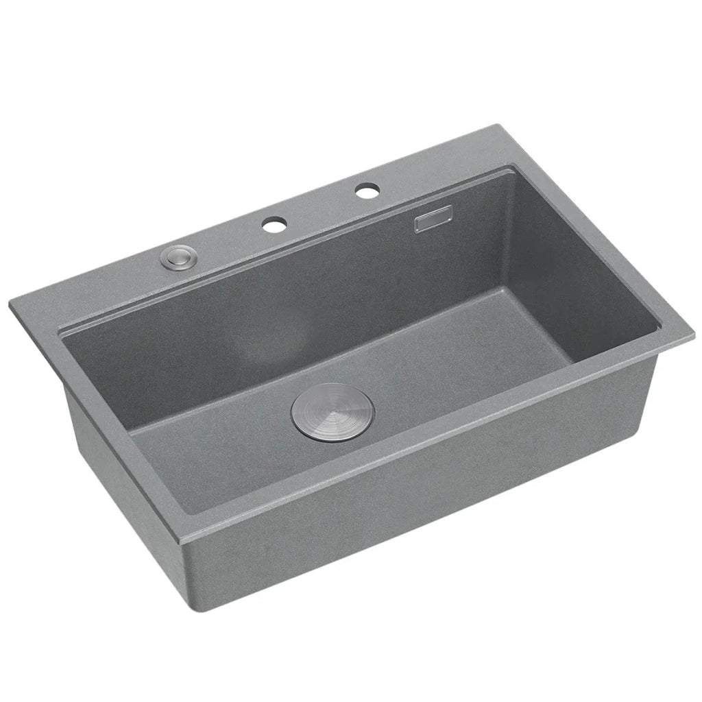 Lavello In Granito Marc 110 Workstation Grey Metallic Tappo rame spazzolato