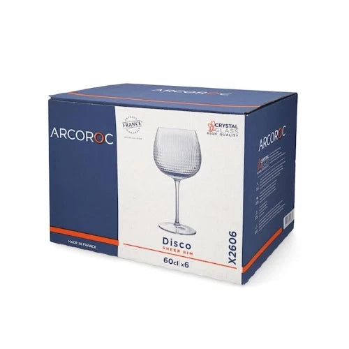 set 6 Bicchieri disco gin in vetro sonoro trasparente cl 60