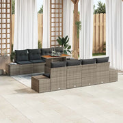 Set da Pranzo per Giardino con cuscino 9 pcs Grigio e Marrone 3349936