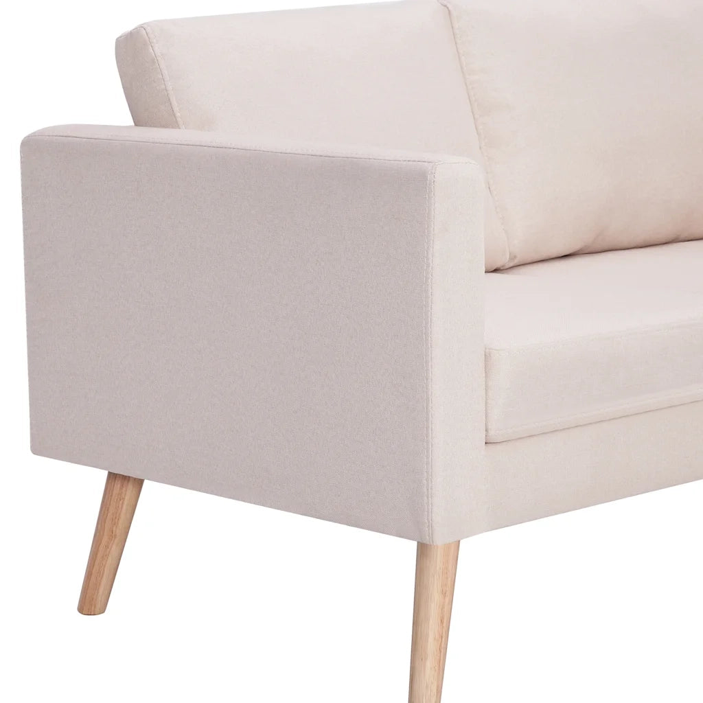 Divano a 2 Posti-Sofa 2 Posti in Tessuto Crema