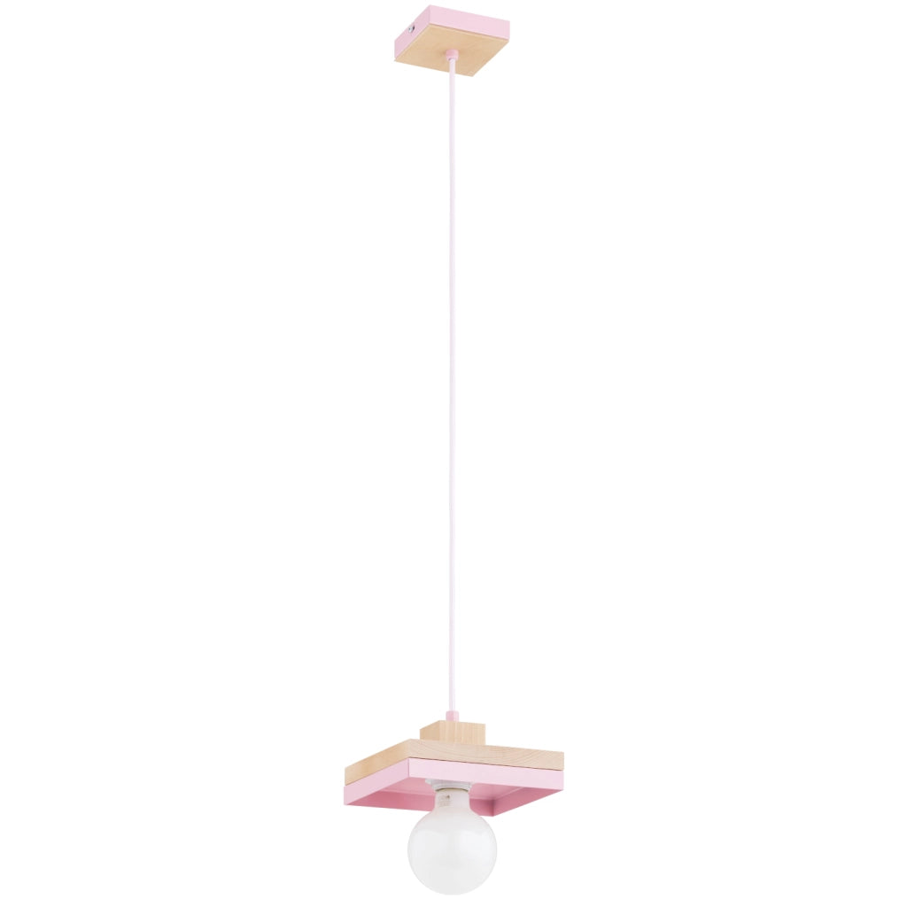 Lampada a sospensione MIKO rosa/viola legno E27 15W