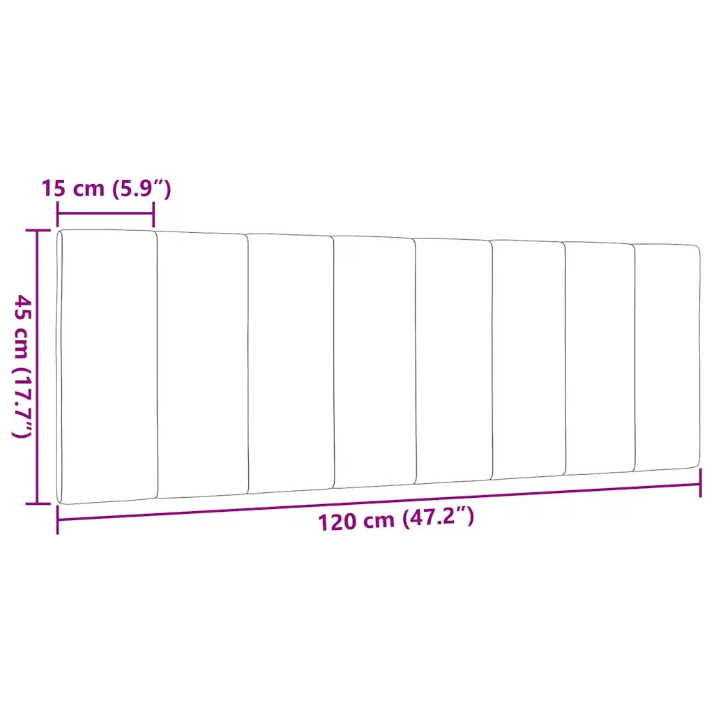 Cuscino Testiera Hanko Marrone Scuro 120 cm in Tessuto 4019159
