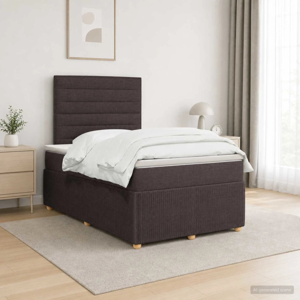 Letto box spring con materasso Marrone Scuro 120 x 200 cm 3454364