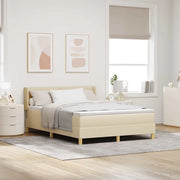 Letto a molle con materasso Crema 190 x 140 cm Poliestere