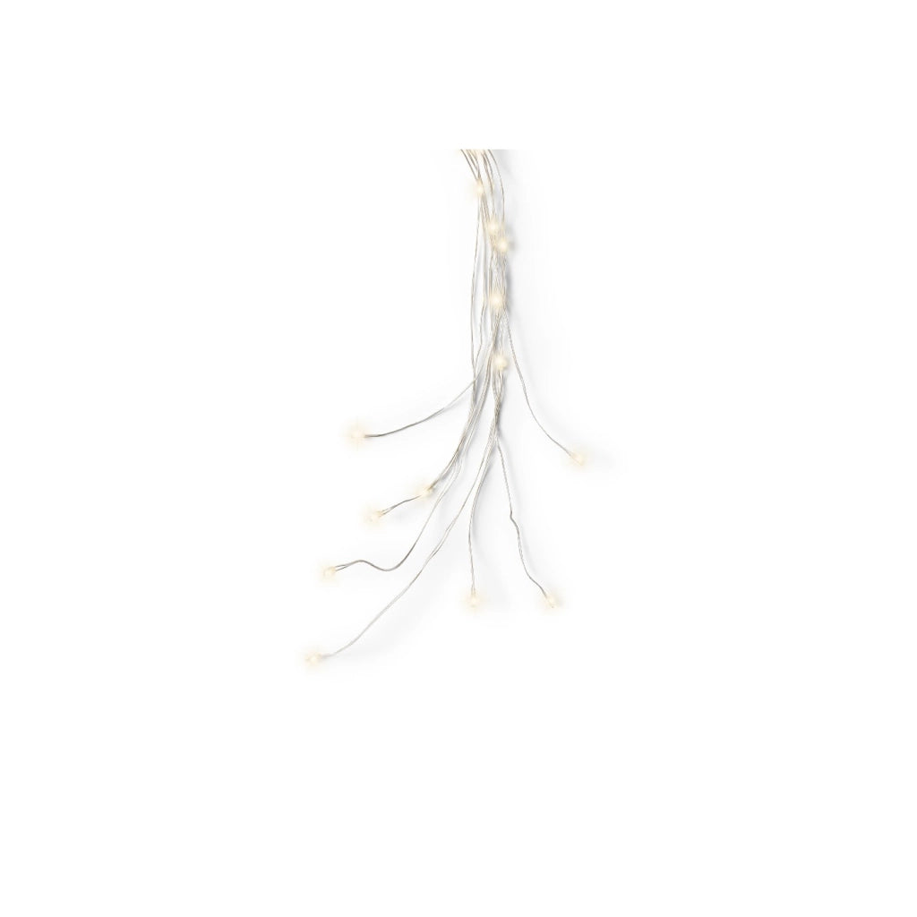 Micro Led luce fissa argento/bianco caldo 80cm 60L a batteria