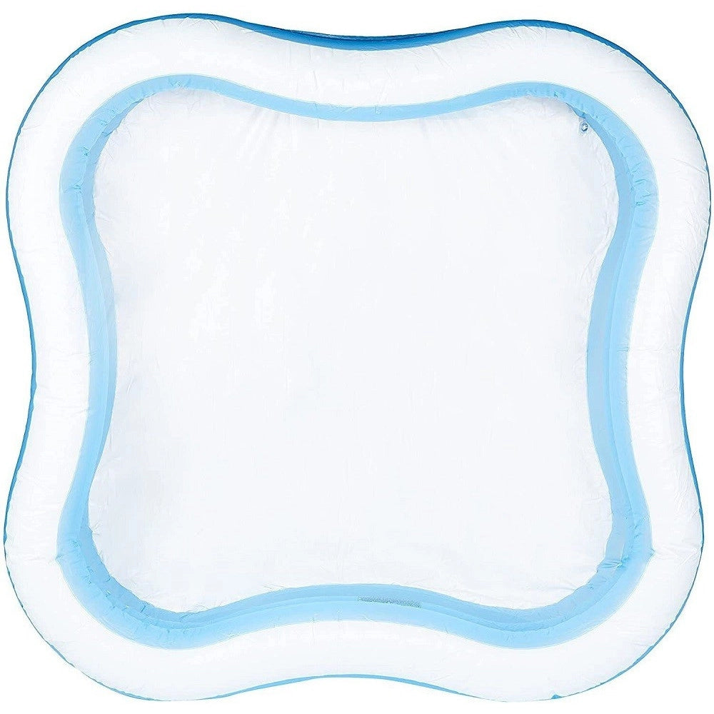 Trade Shop - Piscina Family Quadrata Gonfiabile A Tre Anelli 229 X 229 X 56 Cm Giardino 57495 -
