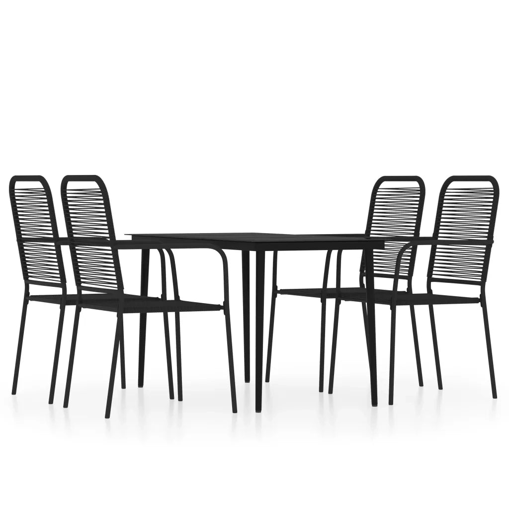 Set Mobili da Pranzo per Giardino 5 pz Nero 3099145