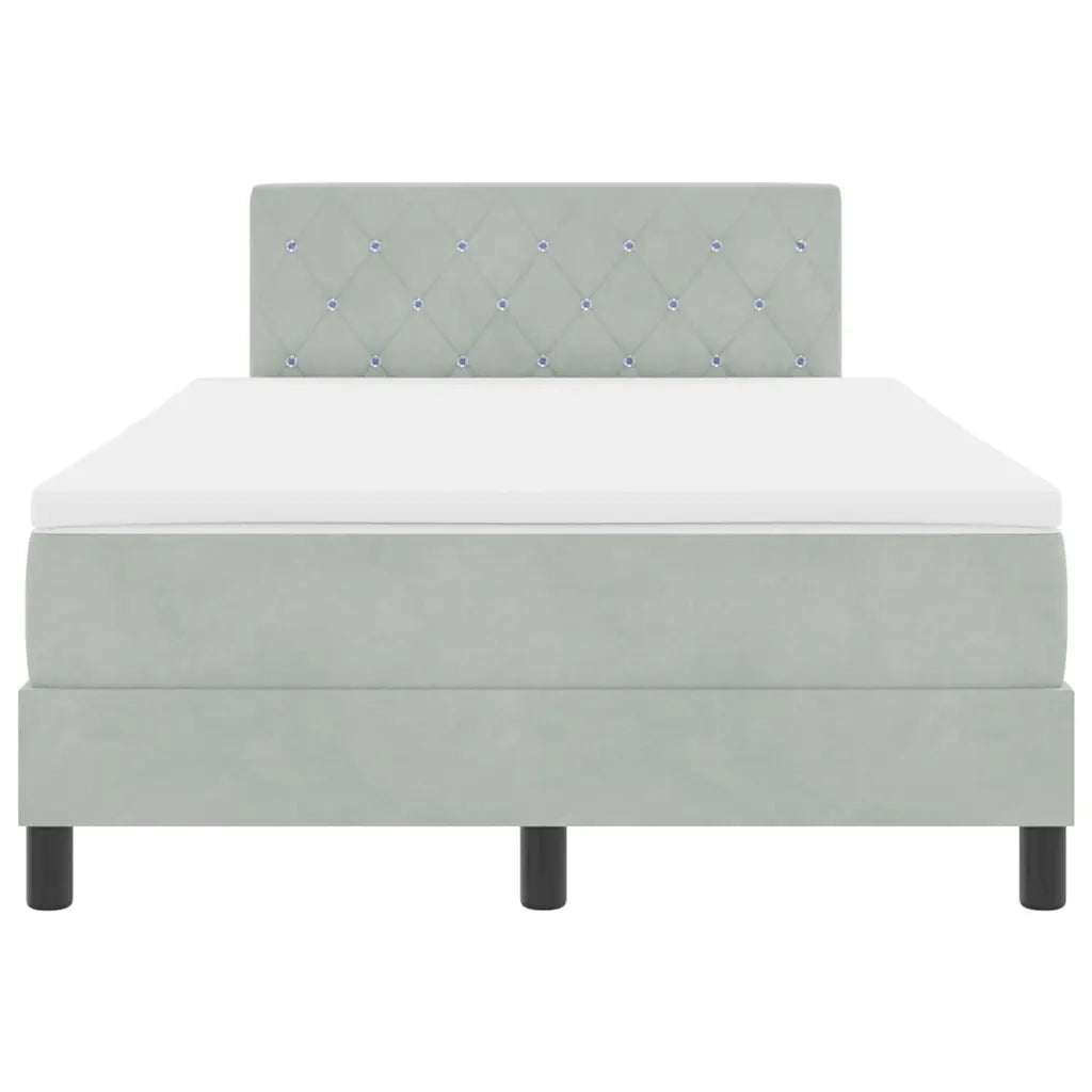 Letto a molle con materasso Grigio chiaro 120 x 200 cm Velluto 3339098