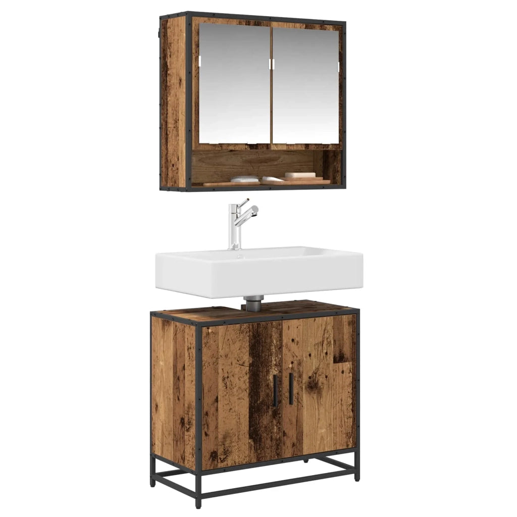 Armadio per Lavabo da Bagno Legno vecchio 65 x 33 x 60 cm 883614