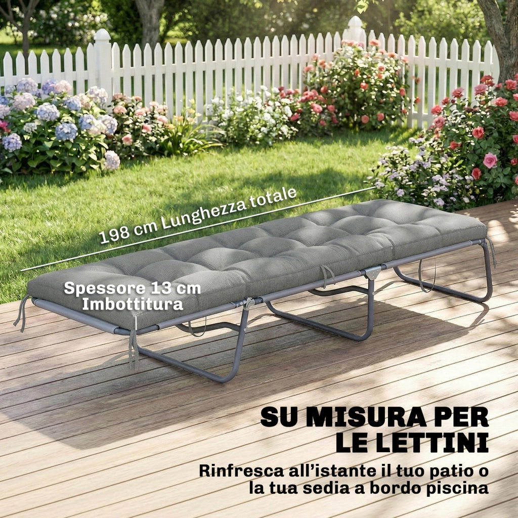 Cuscino Poltrona Patio con Cinghie. Grigio Chiaro