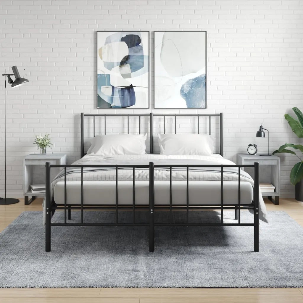 Comodini 2pz-Set di 2 Tavolino da notte Grigio Cemento 40x35x50 cm in Legno Multistrato 620477