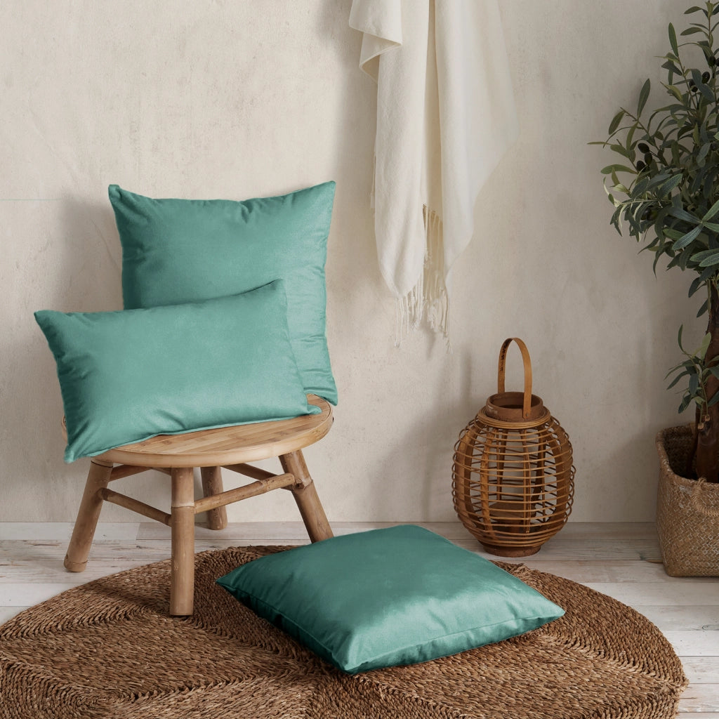 Cuscino rettangolare velluto verde 50x30 cm - NAURU