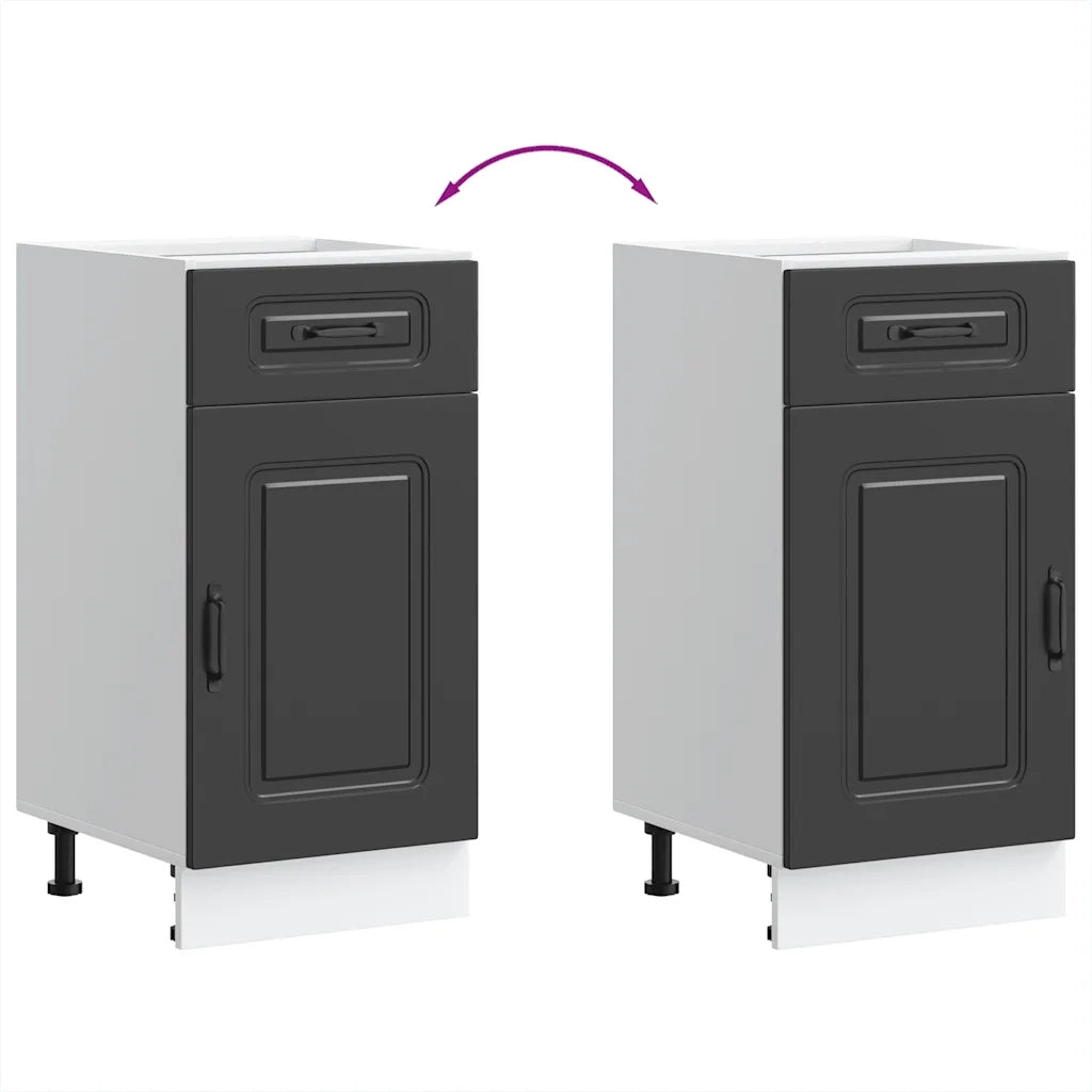 Base da Cucina Kalmar Nero in Legno Multistrato 853468