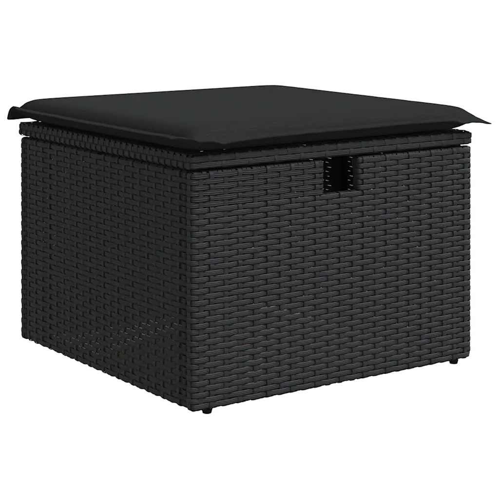 Set Divani da Giardino con Cuscini 7pz Nero Polyrattan 3325701