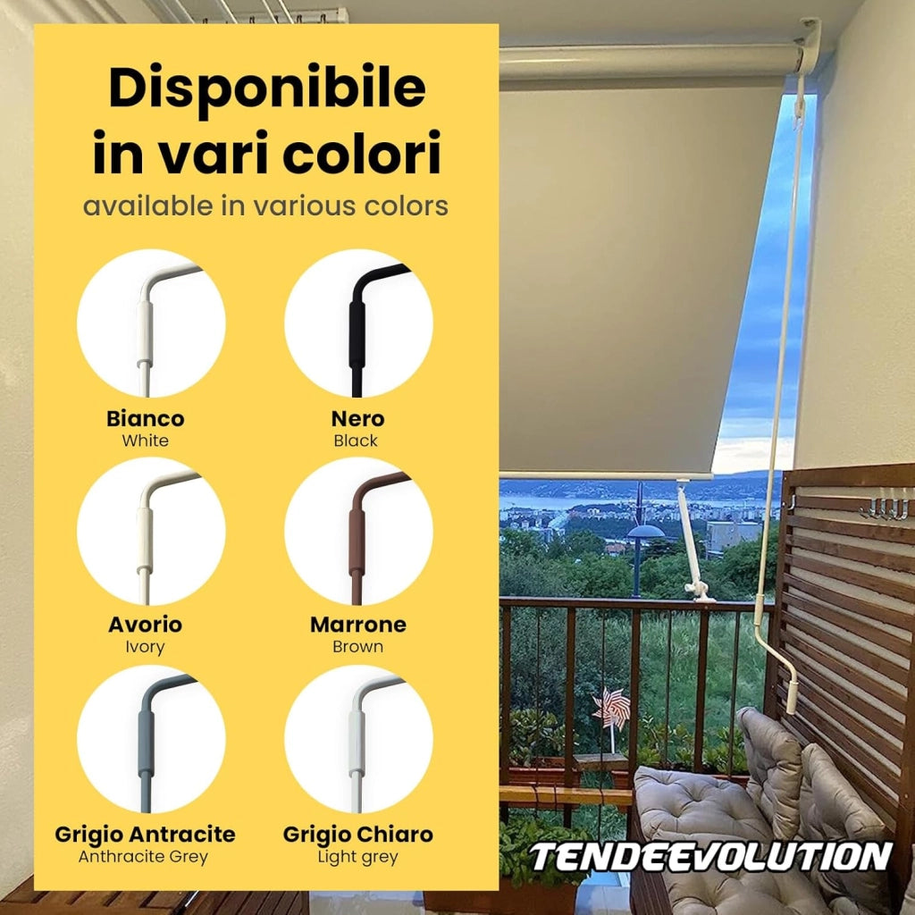Asta Di Manovra Per Tenda Da Sole Varie Misure, Bastone Universale Per Tende (AVORIO 1 METRO)