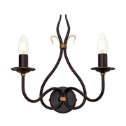 Applique rustica doppia ruggine-oro 2xE14 Windermere Elstead