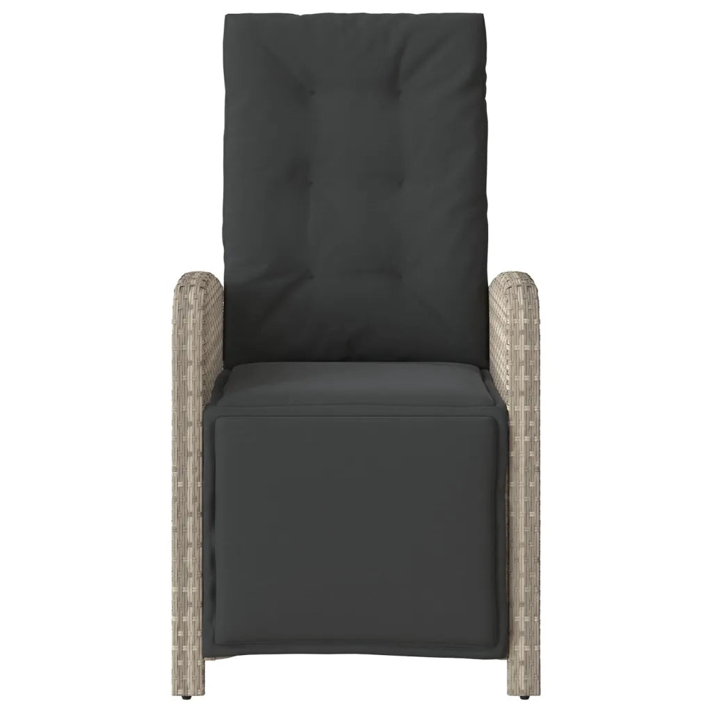 Set da Bistrò 3 pz con Cuscini Grigio Chiaro in Polyrattan 365206