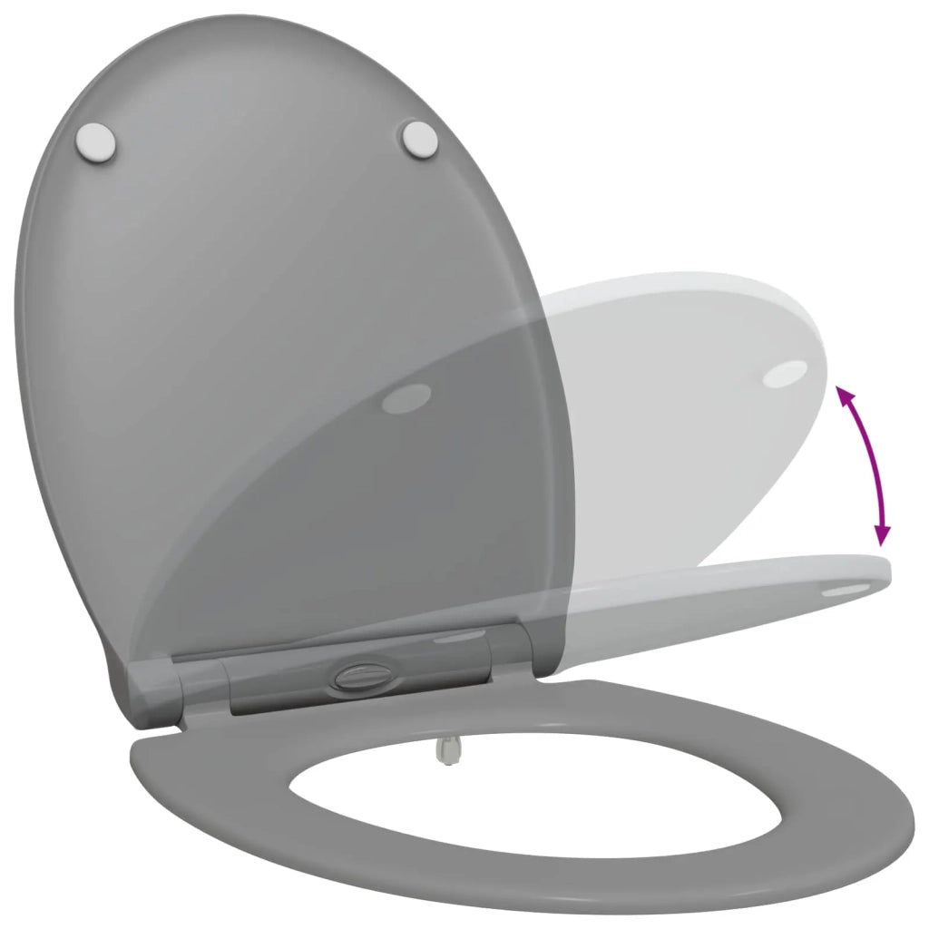 Sedile del WC Grigio 47 x 37,5 x 3,8 cm Duroplast 42002363