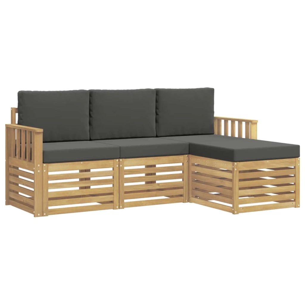 Set di divani da esterno 4 pcs Bianco e Antracite 3391627