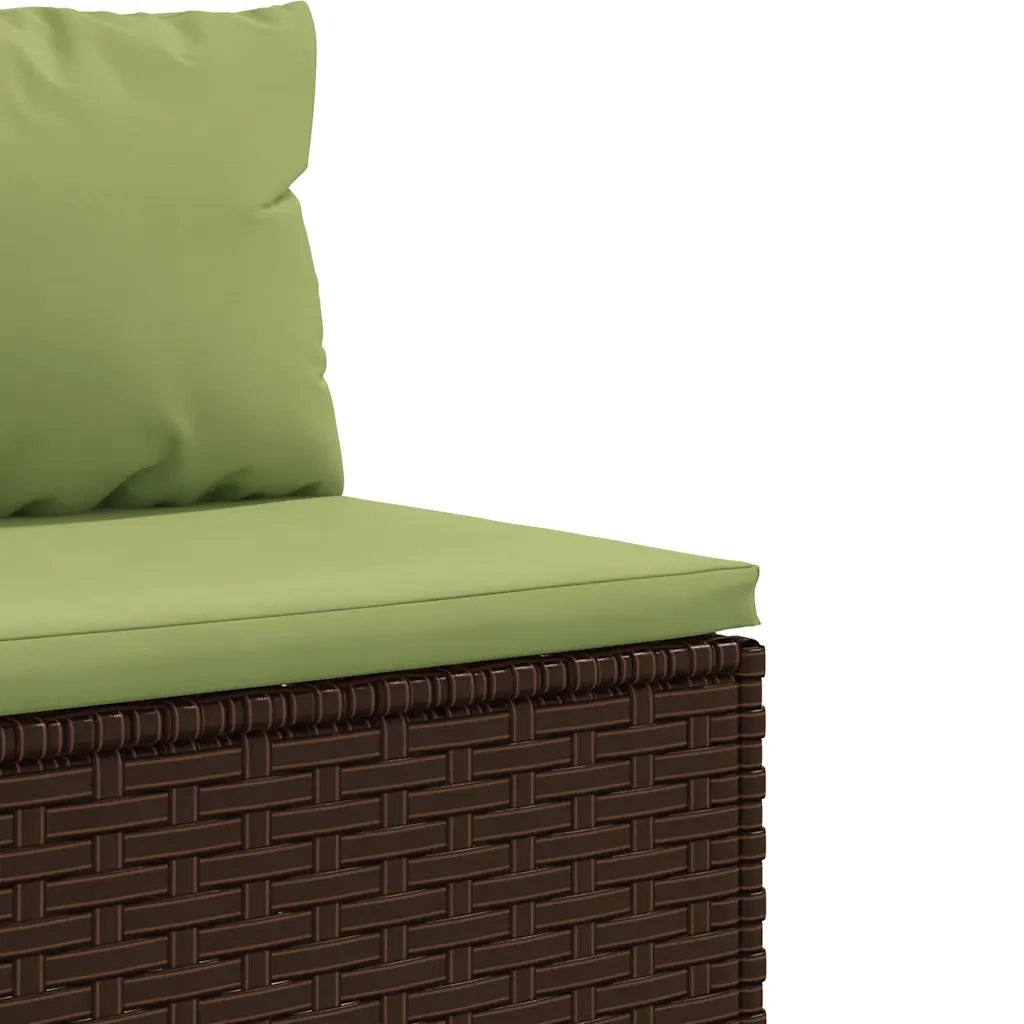 Set Divani da Giardino 7 pz con Cuscini Marrone in Polyrattan 3308438