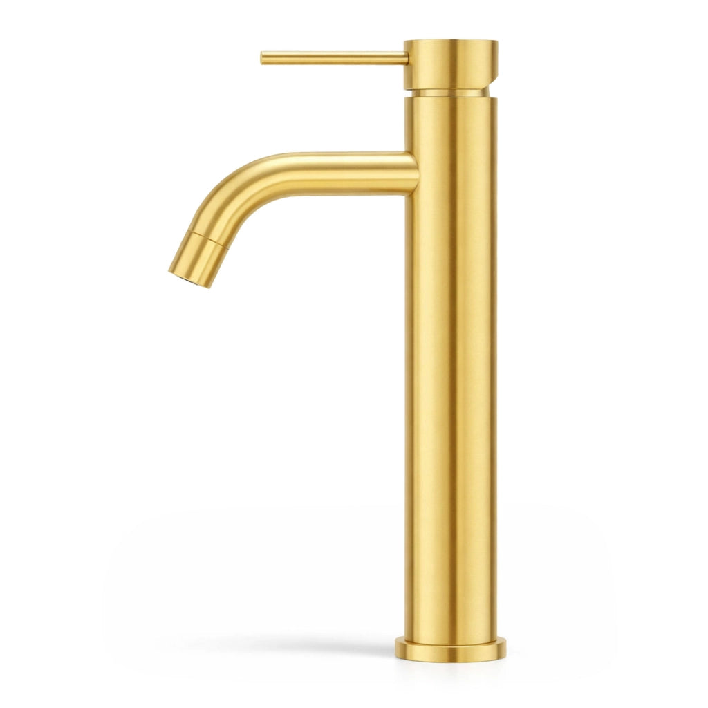 Rubinetto lavabo alto da appoggio miscelatore bagno oro VERTI