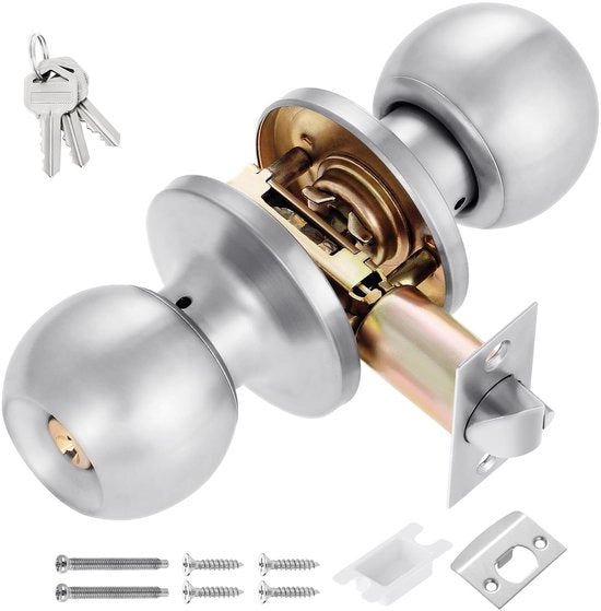Pomello Esterno con Chiusura a Chiave - Chiusura di Sicurezza per Porta Esterna - Chiusura con Chiave - Set di Maniglie - Blocco di Sicurezza - Sicurezza Extra