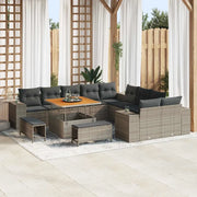 Set Divano da Giardino con cuscino 13 pcs Grigio polyrattan 3362058