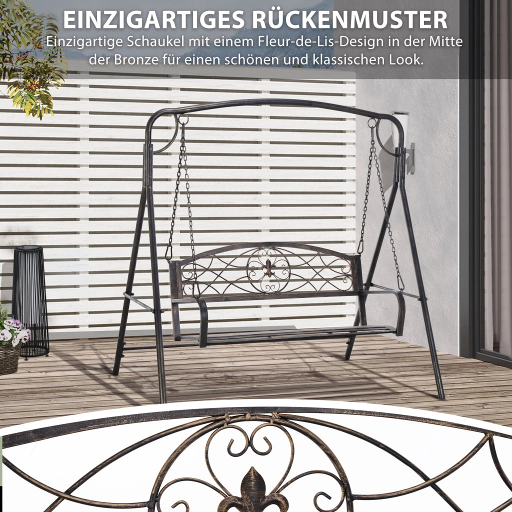 Altalena da Giardino ¨C zephmum ¨C Vintage in Effetto Ottone 167x123x175 cm