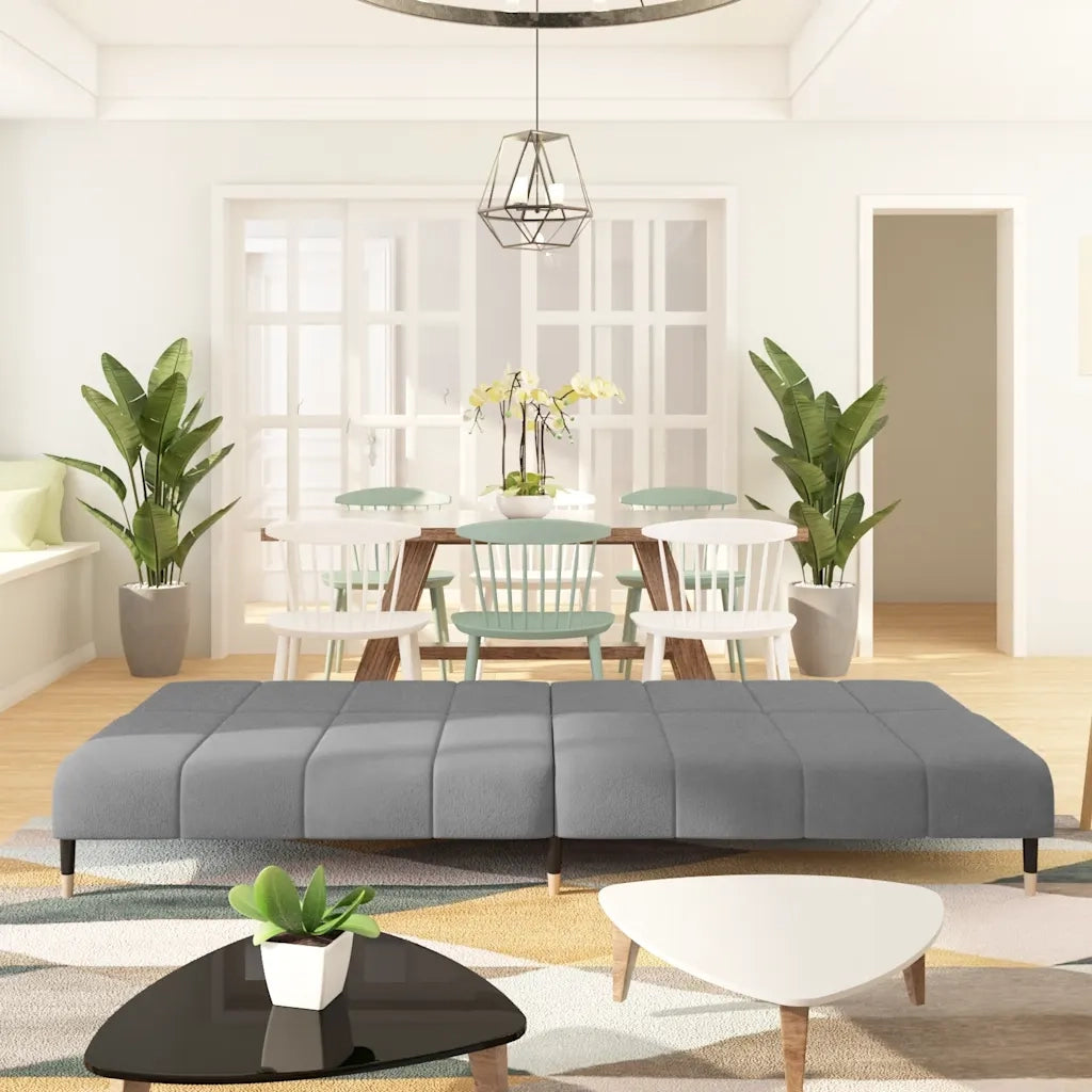 Divano Letto a 2 Posti-Sofa Letto 2 Posti-Daybed Grigio Chiaro in Velluto 362545
