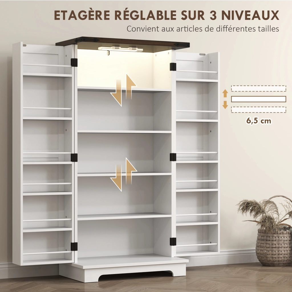 Buffet cucina con 12 ripiani e ante ¨C Minimal ¨C 60x40x120 bianco