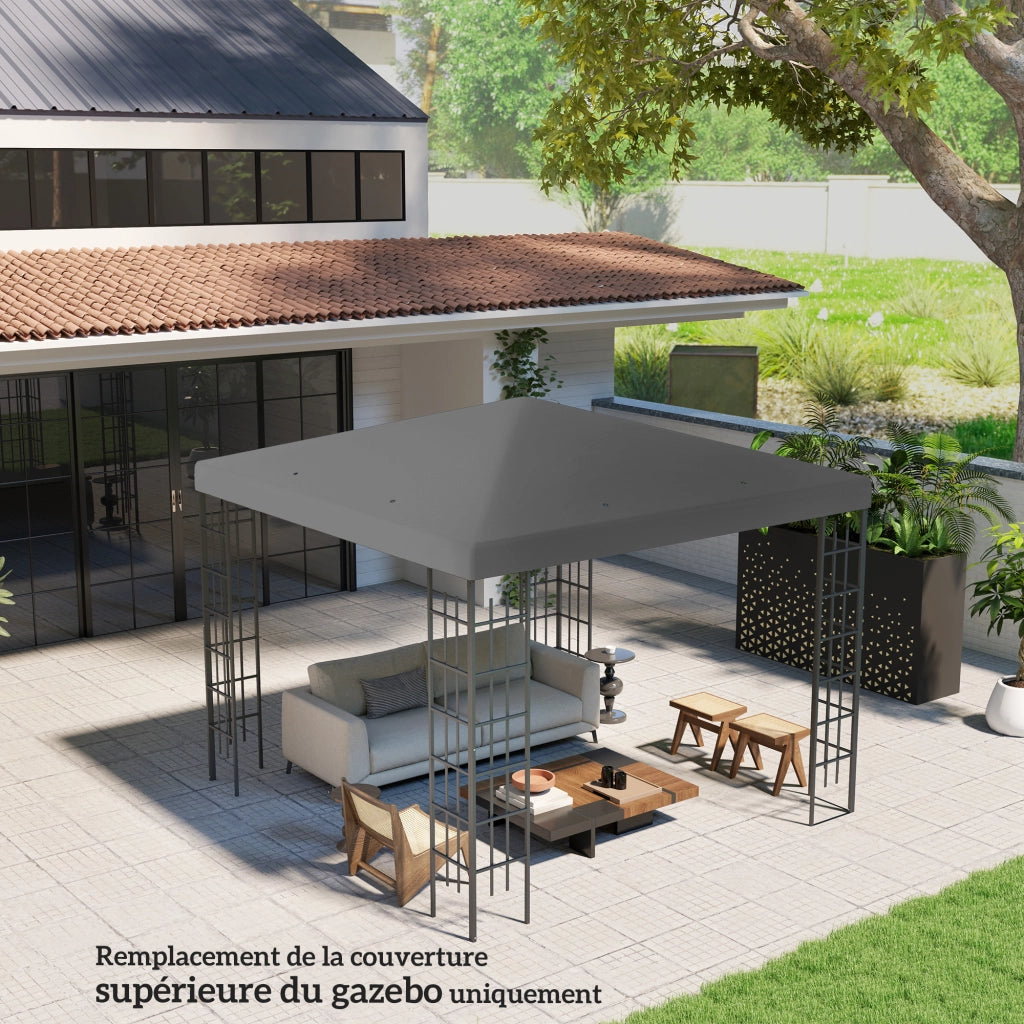 Telo di ricambio per gazebo 3x3m ¨C Xylo ¨C grigio scuro con protezione solare UPF30+