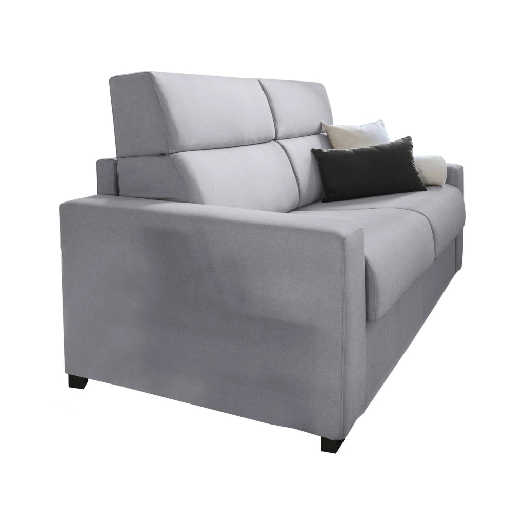 Ozegna, Divano Fisso 3 Posti Sfoderabile Made in Italy, 220x95 cm Grigio