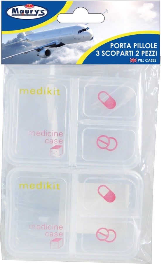 CONTENITORE MEDICINALI PORTA PILLOLE 2 PZ