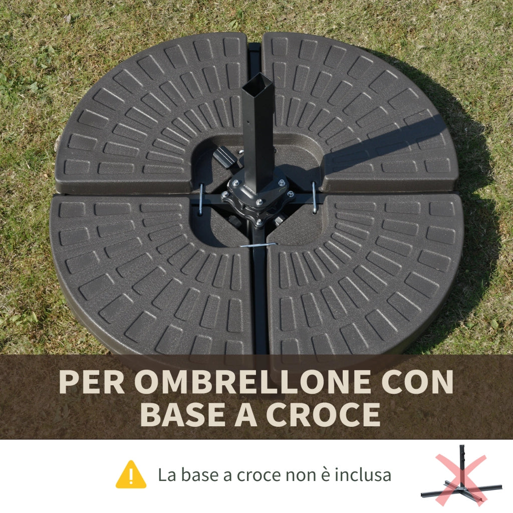 Base per Ombrellone da Giardino ¨C zephmum ¨C 100x100x10.5cm Caff¨¨
