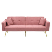 Divano letto angolare regolabile - Zephmum- Gambe dorate con cuscini e tasche laterali