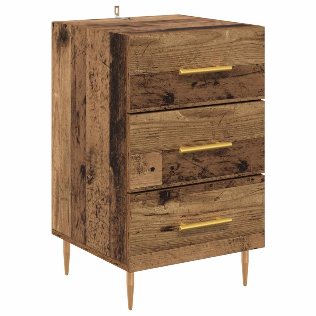 Comodino | Armadio da Notte | Mobiletto da notte con cassetto Legno vecchio 40 x 40 x 66 cm