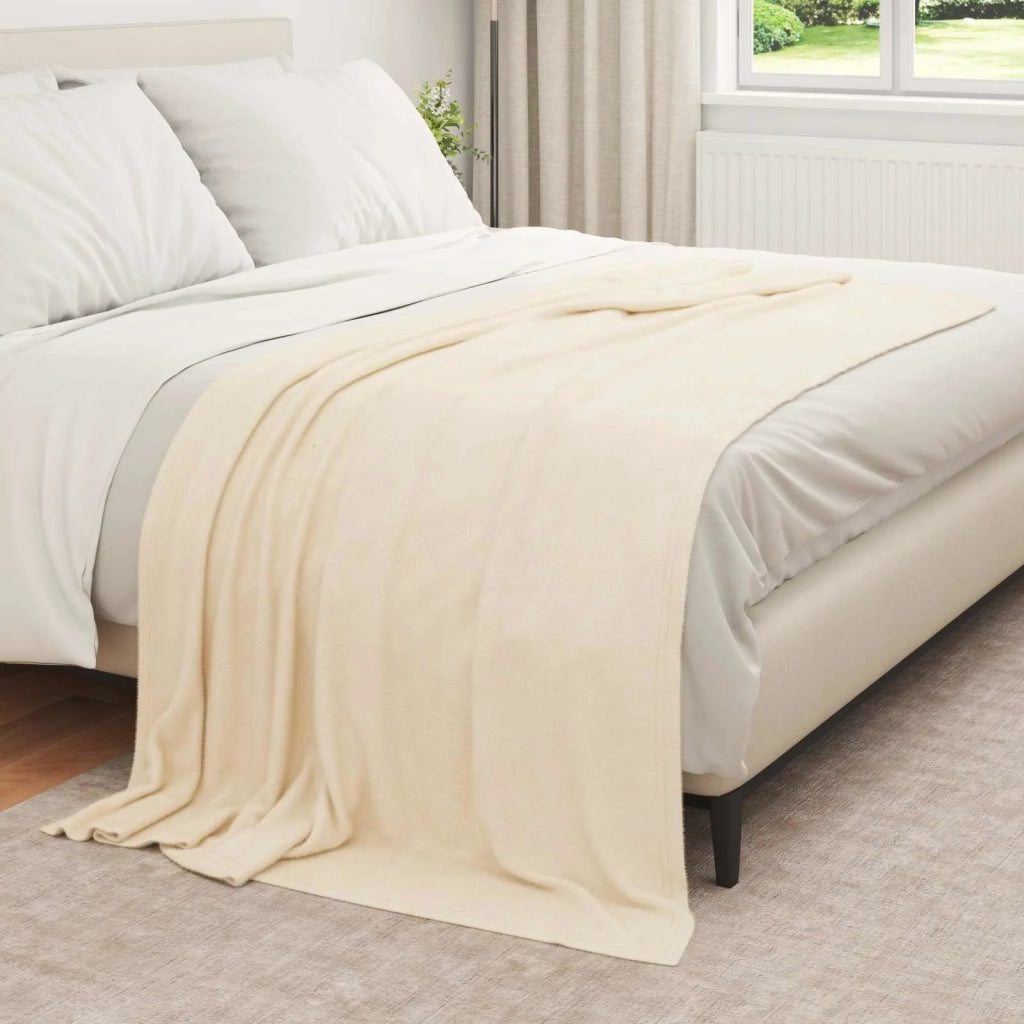 Coperta Crema 210 x 140 cm Panno 42017125