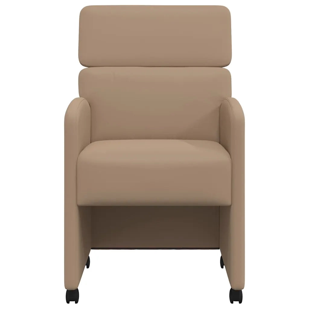 Sedie da Pranzo con Ruote 2 pcs Cappuccino 58 x 65 x 98 cm 42017889