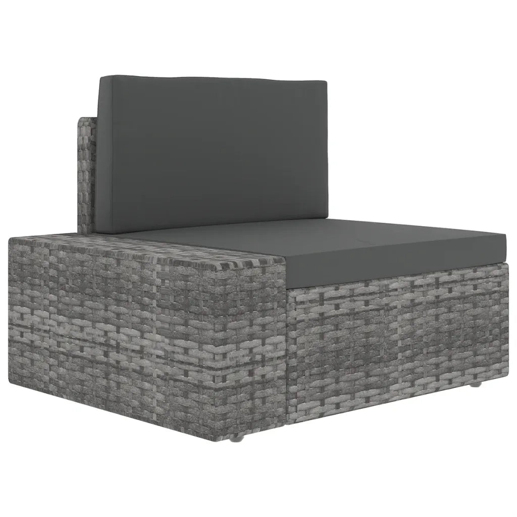 Set Divani da Giardino 14 pz con Cuscini in Polyrattan Grigio 3067188