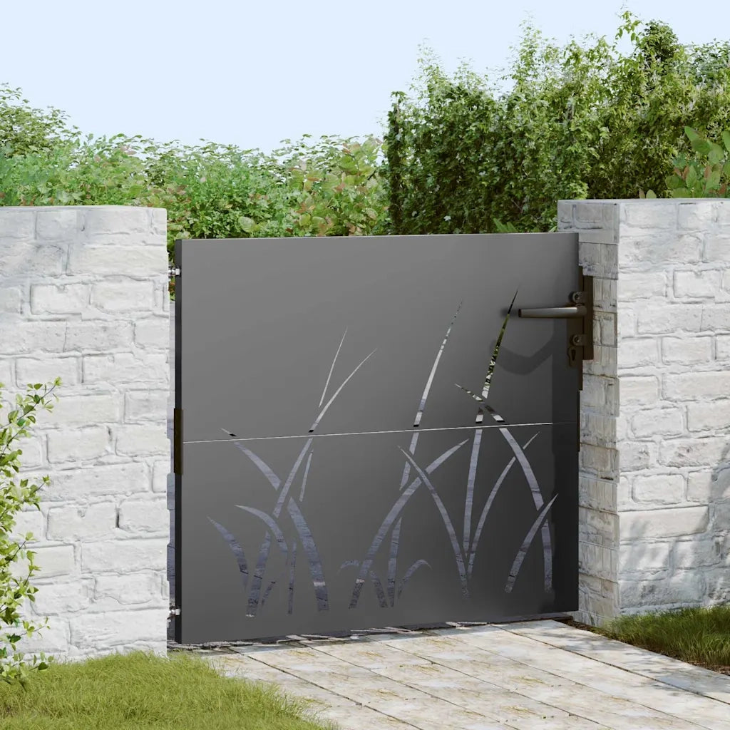 Cancello da giardino con blocco Nero 85 x 100 cm 42015864
