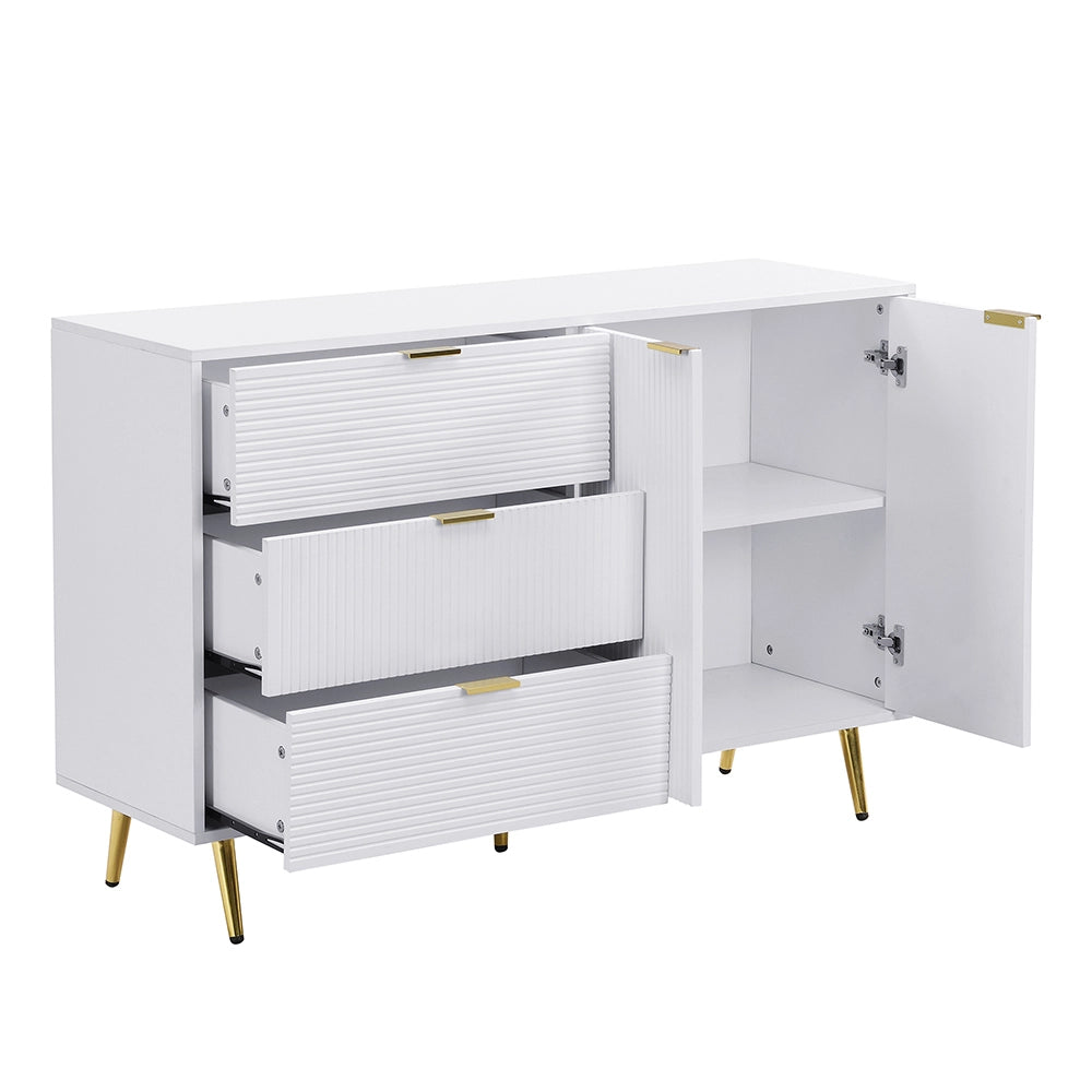 Buffet - Xylo - 140??40??85 cm - Porte e Cassetti con Maniglie Dorate