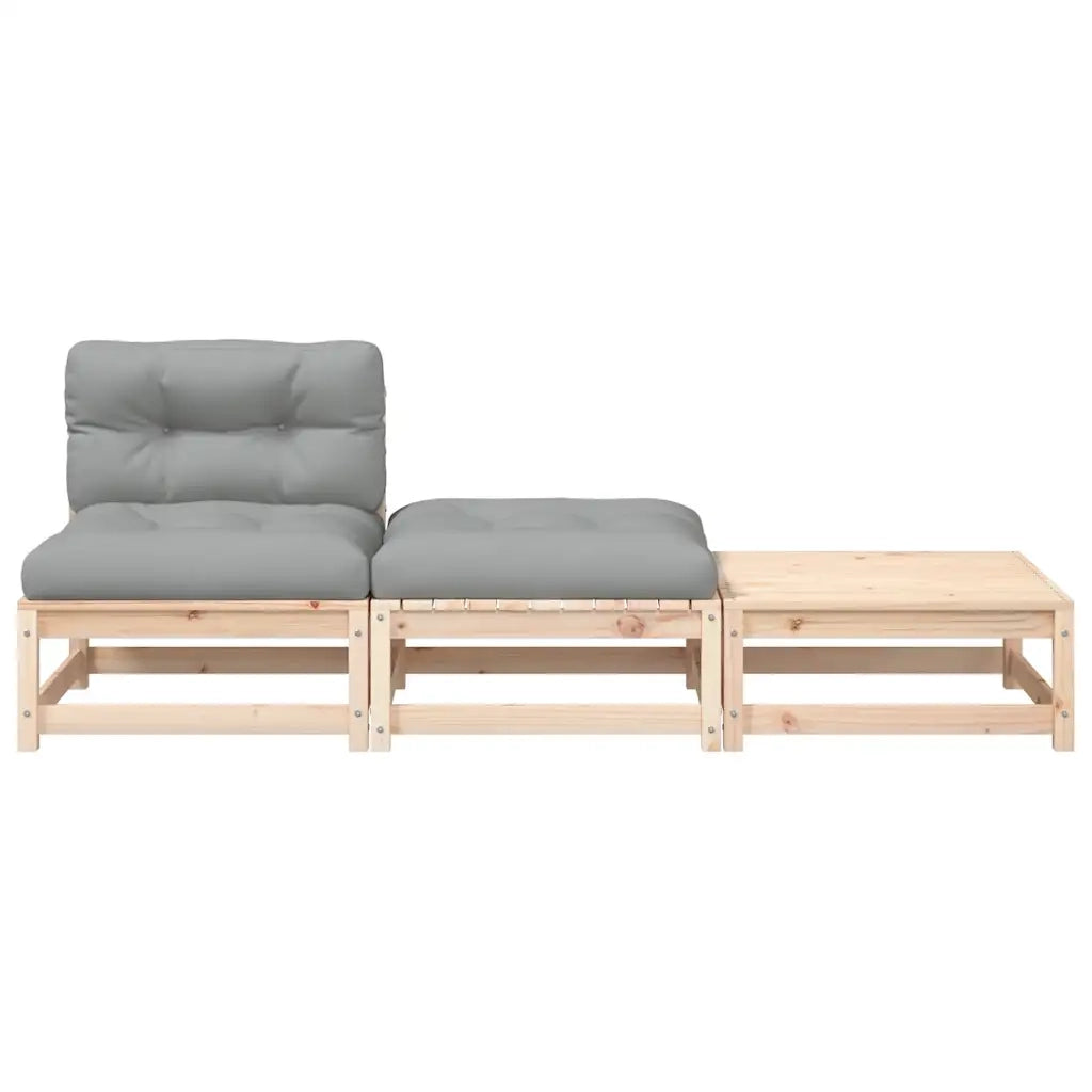 Divano da Giardino Senza Braccioli con Cuscini e Poggiapiedi-Sofa da Giardino-Divano da esterno 715442
