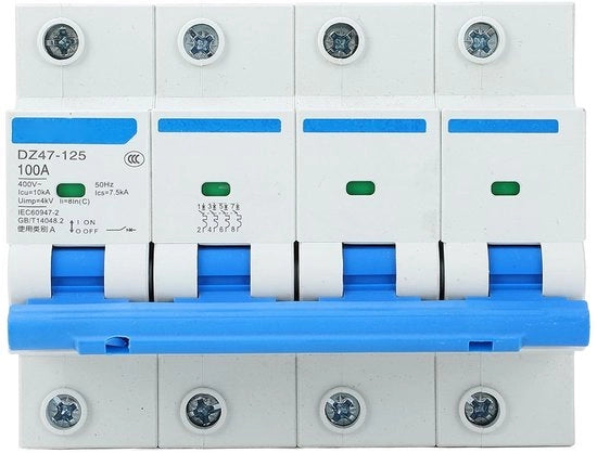 Interruttore di protezione - 100A - Installazione facile - 400V - Protezione contro incendi - Sicurezza affidabile - Adatto per circuiti principali e secondari.