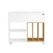 FBT134-W - Armadio per documenti, con 4 ruote, per ufficio, bianco, larghezza ca. 30 x 61 x 70 cm