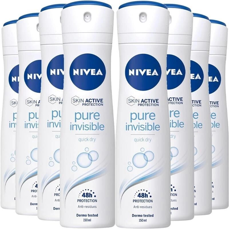 SET 8 NIVEA DEODORANTE SPRAY PURE INVISIBLE 150 ML